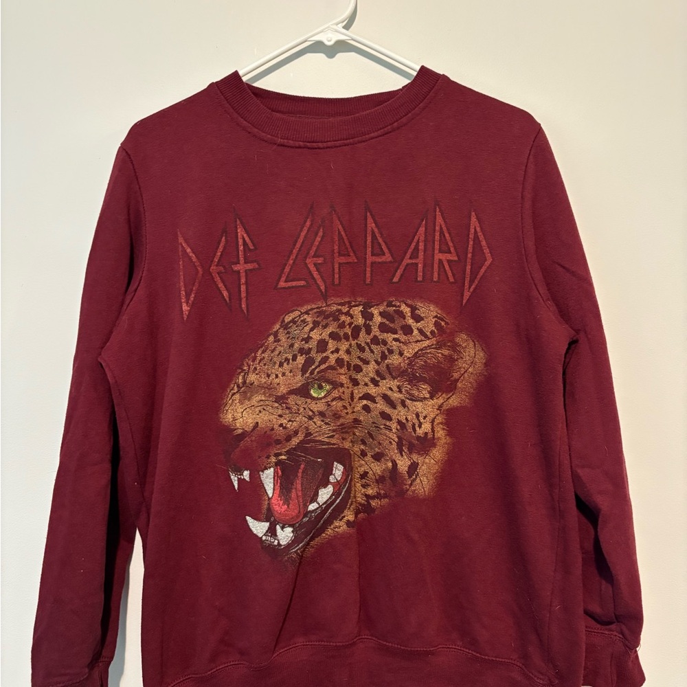 Maroon Def Leppard Sweater